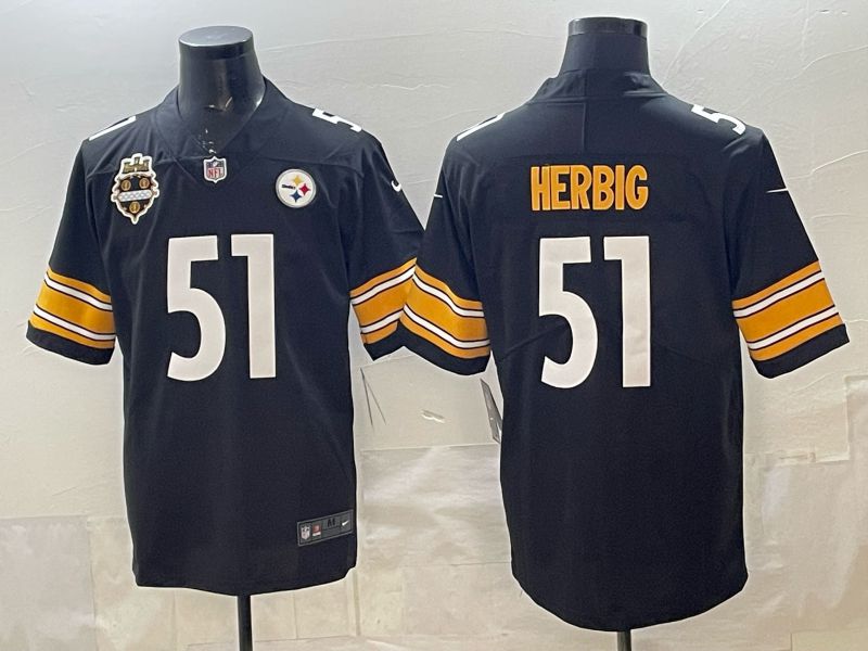 Men 2026 Pittsburgh Steelers #51 Herbic Black Nike Limited NFL Jersey 03